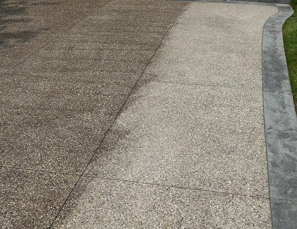 High Tide Before and After Concrete Pressure Washing and Sealing